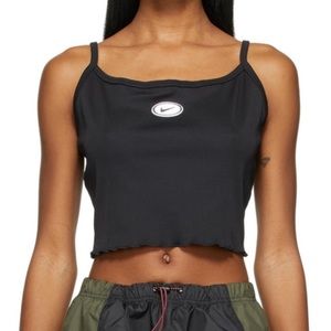 NIKE Women's Femme Ribbed Crop Tank Black